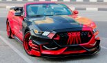 Red Ford Mustang EcoBoost Convertible V4 2018 for rent in Dubai 4